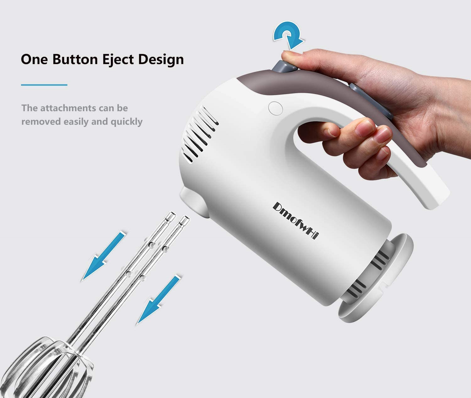 Kitchen 5-Speed Hand Mixer Electric 300W Power Mixer Electric Handheld,  Hand Blender Electric With Beaters Dough Hooks, One Button Eject Design